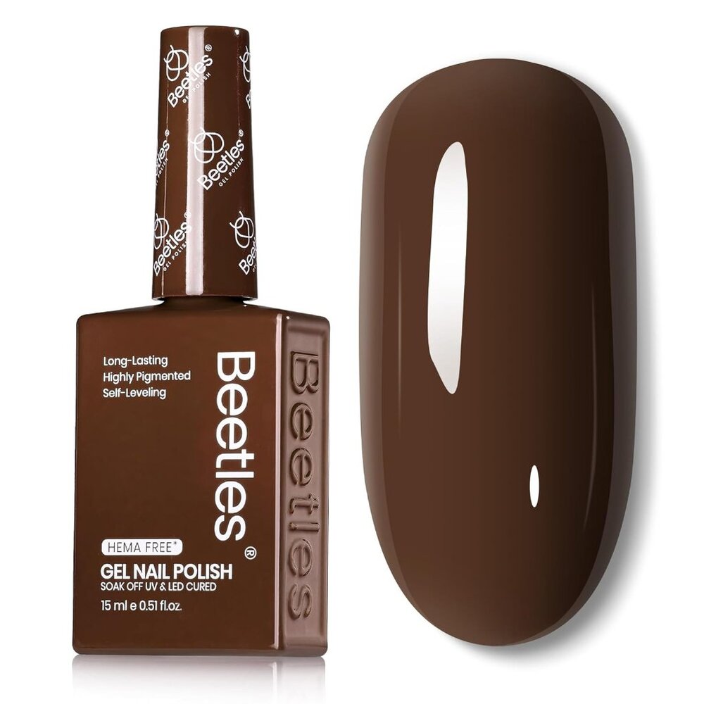 Beetles Dark Brown Gel Polish Fall Winter, 1 Pc 15ml Hame Free Mocha Coffee Brow